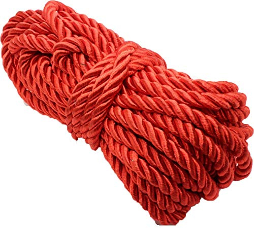 BONDAGERIE® Corda rossa in raso morbido adatto al corpo, 10 dieci metri, per coppie nodi legature shibari