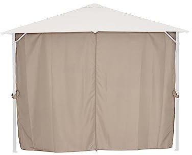 Juego de 4 Paneles Laterales de Color Gris Topo a Phoenix, 3 x 3 m, Funda de poliéster, 140 g/m², Color Gris Topo