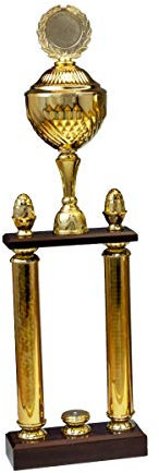 eberin – Goldene Säulen Pokal Serie Dakota, Trophäe & Award in 3 Größen, individuelle Wunschgravur & Emblem