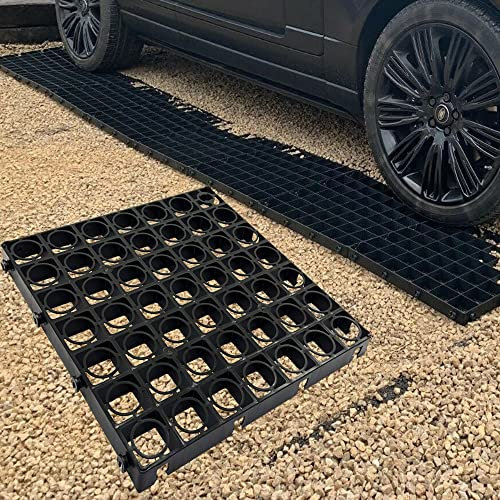 Plastic Paving Driveway Grid For Turf Grass Lawn Shed Greenhouse Base Path Paver Gravel Protector Drainage Mat (16 Grids)