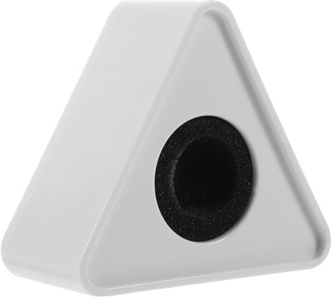 SAFIGLE 4stücke Triangulares Abs Mikrofon-Logo Weiß Für Professionelle Interviews Anpassbar Lochdurchmesser Logo Langlebiges Design Für Individuelle Bedruckung