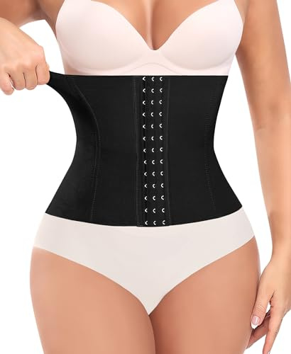 Werkiss Waist Trainer Damen Korsett Bauchweg Mieder Corset Shapewear Corsage mit 3 Reihen Haken Korsage mit 7 Stahlknochen Taillentrainer