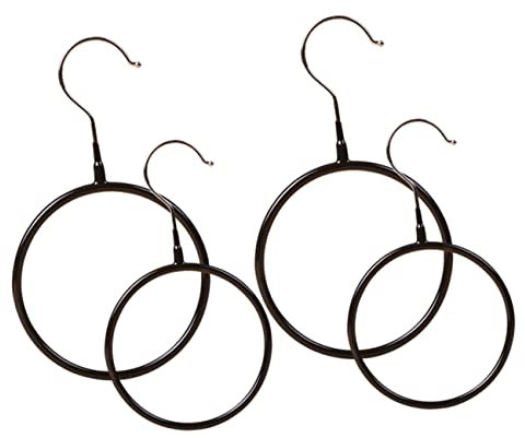 CAXUSD 4stücke Schalbügel Aus Edelstahl Und Runder Ring Organizer Für Schals Krawatten Und Gürtel Für Schrank Und Kleiderschrank Schlichtes Design Haltbar Und Kratzfrei