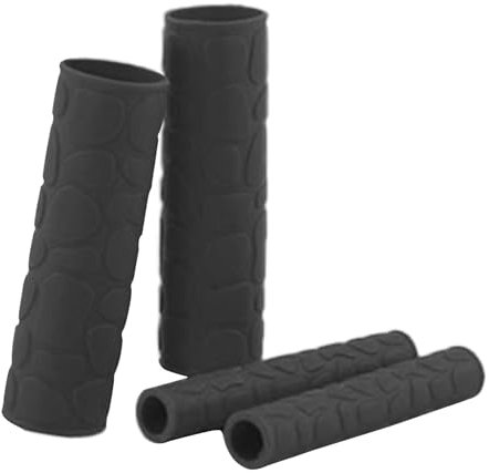 4PCS Motorrad Lenkstangen Griffgummi Set, rutschfest Motorrad Lenkergriffe, Gummi Bremshebel-Schutz, Einfache Installation, Vibrationsdämpfung, Schweiß- Und Frostschutz, Griffschutz, Schwarz