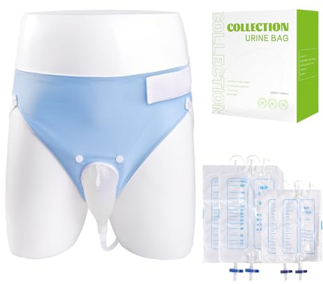 Orinal portátil para hombres, bolsa portátil de recogida de orina masculina, bolsa de orina de silicona reutilizable, sistema de bolsa de drenaje urinario, orinal de ancianos con bolsas de orina (2000