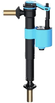 PlumbEZ Adjustable Toilet Fill Valve with Universal Threads 3/8 and 1/2, Universal Bottom Entry and Side Entry Toilet Inlet Valve with Brass Tail