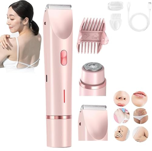 Ezme Razor, The Trimmie 2.0 di Ezme, rasoio elettrico Ezme, rasoio elettrico 2 in 1, rasoio elettrico 2 in 1, rasoio per bikini, rasoio elettrico indolore per pelle setosa, rasoio senza fili (rosa)
