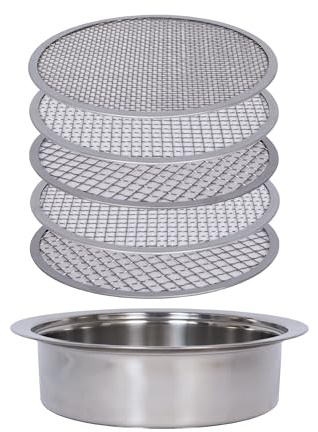 Soil Sifter Set for Garden with 5PCS Mesh(1,3,6,9,12mm) Sieve for Rocks and Sand