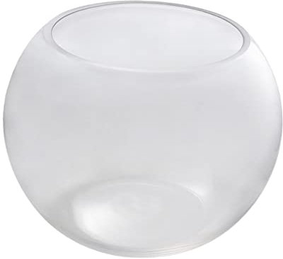 Happyyami 20cm Miniature Glass Fish Tank Round Fish Bowl Aquarium Pot for Home Hotel Garden Decor