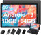 SUAAT Tableta Android 13 de 10 Pulgadas 2025 10 GB RAM + 64 GB ROM (1TB TF)| 5G + 2.4G WiFi| GPS | Bluetooth 5.0 | 8MP + 5MP | Touch Tablet con Funda, Negro