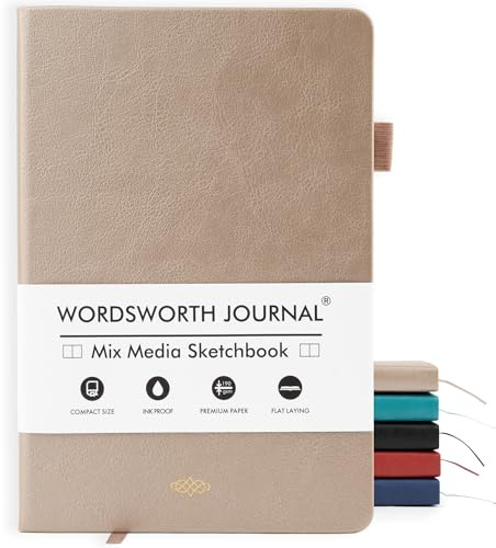 Wordsworth & Black Mixed Media Dagbok, 96 Sidor, A5 Papper, Roséguld