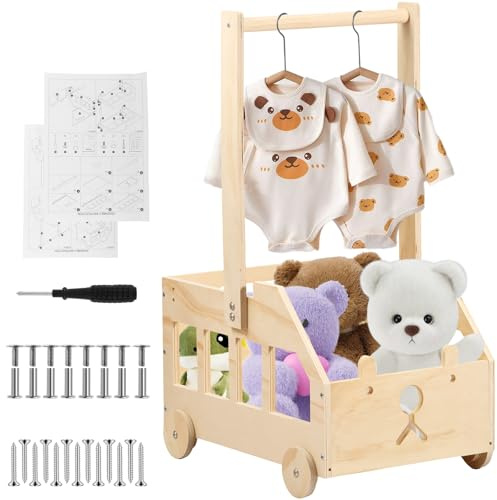 Cesta de bebé de madera regalo con asa para baby shower armario de regalo cesta de regalo recién nacidos ducha para bebés recién nacidos, canasta de lavandería para cumpleaños, baby shower, Navidad