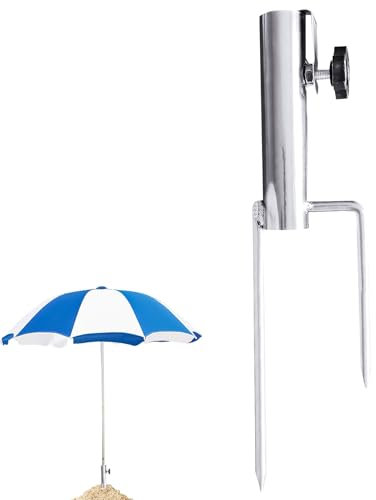 Sonnenschirmständer mit Rasendorn, 1PC Sonnenschirm mit Ständer, Erdspieß Sonnenschirm, Schirmständer Strand, Abnehmbarer Sonnenschirmhalter, Bodenspieß für Angeln Strand Rasen Garten, Öffnung 4,0 cm
