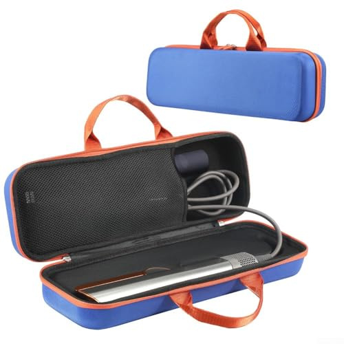 Besttoolifes Étui de rangement rigide en EVA pour fer à lisser Dyson Airstrait HT01, sac de transport de protection de voyage, avec poche intérieure en maille, résistant aux chocs et étanche (bleu)