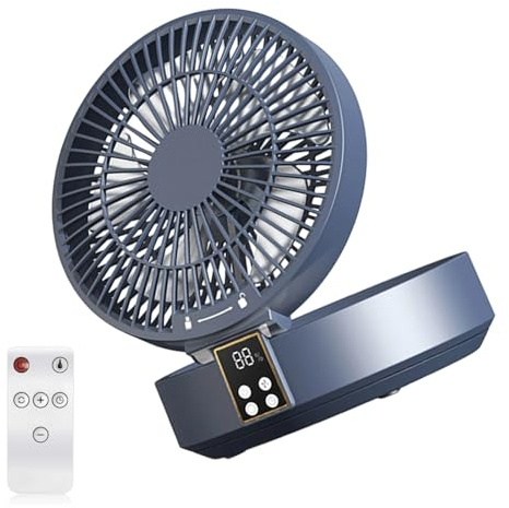 FANSHINUO Adjustable 3 Speed Oscillating Desk Fan Remote Control Foldable Rechargeable 4000mAh LED Light For Bedroom Study Room Quiet USB Desk Fan For Bedroom