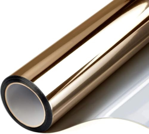 FILMGOO Pellicola a specchio unidirezionale per finestra, statica, per la privacy diurna, non adesiva, decorativa, controllo del calore, anti UV, per casa e ufficio (tee argento, 60 x 200 cm)