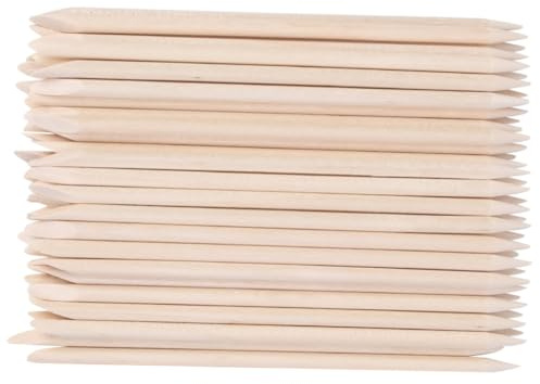 FONDOTIN 50 Pezzi Bastoncini di Legno Arancio per Manicure Spingi Cuticole e Rimuovi Pelle Morta Strumenti per Cura Unghie Art