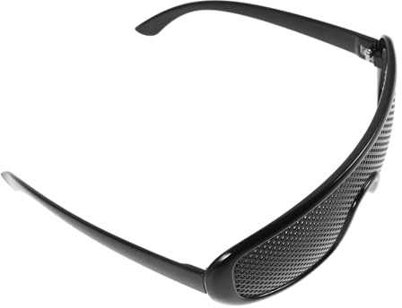 LALADEFIEE Gafas Agujeros de Estenopo Negro de Plástico, Ligeras | Gafas para Daltonicos, Uso en Lectura y Televisión, Diseño Portátil y Multifuncional