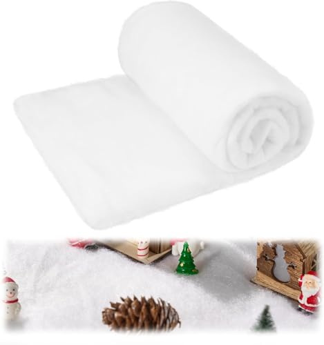 SORAYUXI Watte Deko Weihnachten 240 x 80 cm Künstliche Schneematte Weihnachten Kunstschne, Kunstschnee Matte Schneewatte Deko Künstlicher Schnee Kunstschnee Deko für Weihnachtsdekorationen