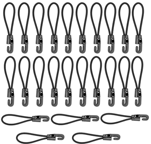 XZHOUHE 25 Elastici Con Gancio Di Fissaggio Da 10 Cm, Tenditori In Gomma Con Gancio Nero Per Teloni Da Campeggio, Bagagli, Tende, Rimorchi, Striscioni E Altro Ancora