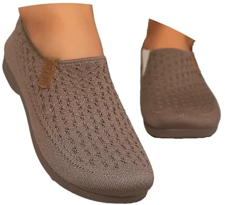 Ballerine da donna, comode slip-on per ballerina, antiscivolo, piatte, scarpe estive per costume tradizionale tradizionale Dirndl, morbide e sportive, per il tempo libero, caffè, 38 EU