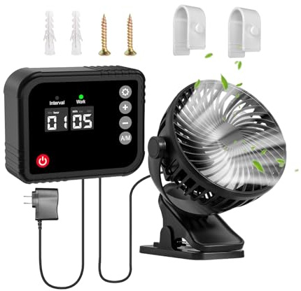 Générique Ventilateur de Serre | Ventilateur D Extraction avec Rotation 360° - Circulateur d'air Intérieur | pour la Salle de Bains, la Cuisine, Le Garage, la Serre, Le Patio, Le Poulailler