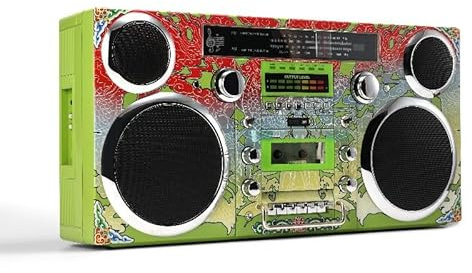Retro Boombox with Bluetooth, CD & Cassette Player, AM/FM Radio, USB/SD/AUX Playback - Portable Vintage Audio System