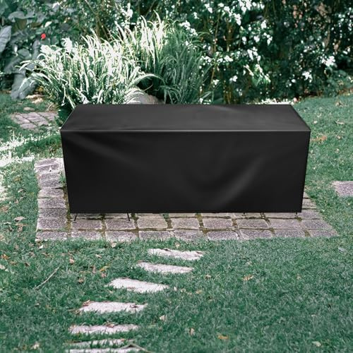 YEGRFJIS Garden Furniture Cover Waterproof, 210x160x50cm/LxWxH, Garden Table Cover Rectangular, 420D Outdoor Patio Rattan Table Covers Windproof, Anti-UV for Chair, Black
