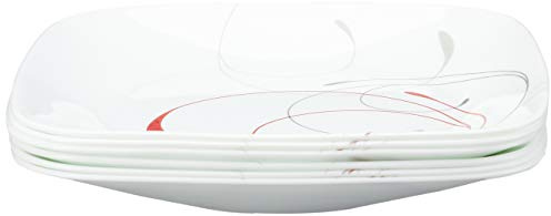 Corelle Vitrelle 6-Piece Salad Plate Set, Triple Layer Glass and Chip Resistant, Lightweight Square 8-1/2-Inch Plates Set, Splendor