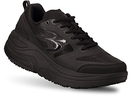 g-defy ION Walking Shoes for Men | Comfortable Orthopedic Shoes for Standing All Day | Slip Resistant for Work | Patented VersoShock Technology | Wide Toe Box Black