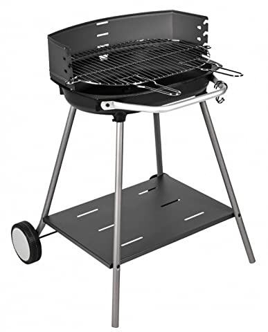 Barbecue au charbon de bois KOS avec grille en acier chromé réglable
