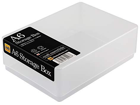 WestonBoxes A6 Plastic Craft Storage Boxes for Art Supplies, Paper and Storing Photographs - 1 Litre Volume (Pack of 5, Clear/Transparent)