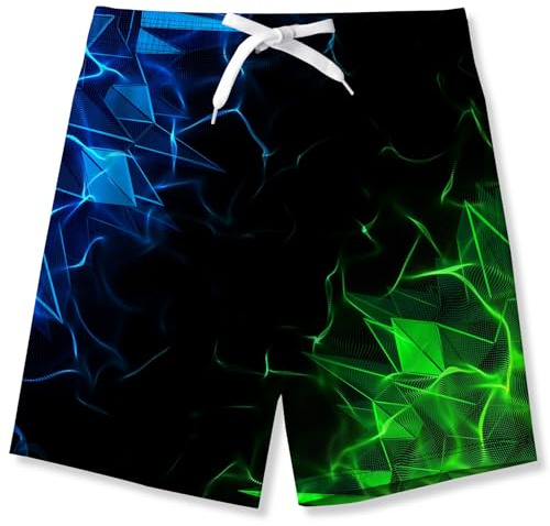 Fanient badbyxor för pojkar, rolig 3D-tryckt grafik, snabbtorkande, strandkläder, sport, löpning, badkläder, boardshorts, Diamant, 7-8 År