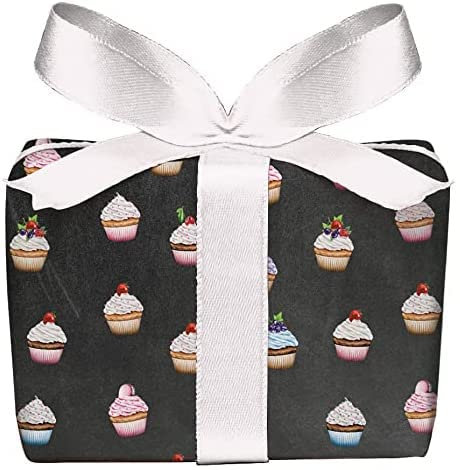 5er Set Geschenkpapier Bögen CUPCAKE Schwarz Küche Hochzeit Weihnachten Weihnachtspapier. Gedruckt auf PEFC zertifiziertem Papier, 50 x 70 cm