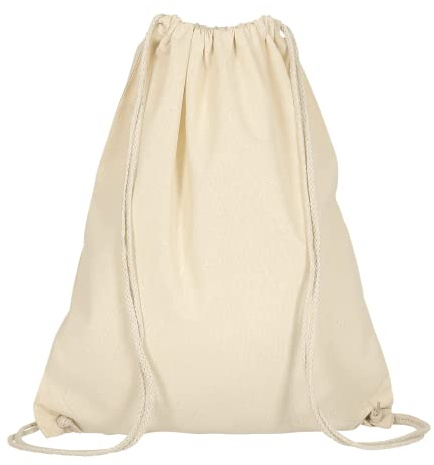 TEXXILLA Baumwoll Turnbeutel 38 x 46cm (10er Pack), Farbe:Natur | – Sportbeutel aus Baumwolle mit Kordelzug – Gym Sack, Stofftasche, Jutebeutel OEKO-TEX® geprüft – 19 Farben