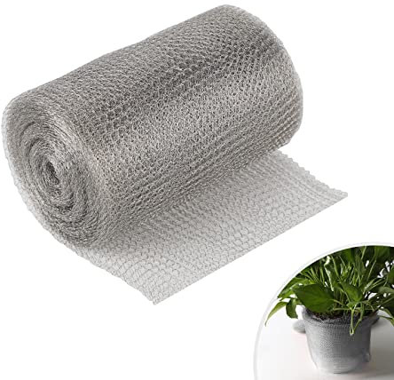 efuturetime Edelstahl Drahtgitter, 12.5cm*12m, Drahtgeflecht, Schneckenzaun Edelstahl, Schneckenschutz Hochbeet für Gartenschutzpflanzen und zur Abwehr von Gewürm