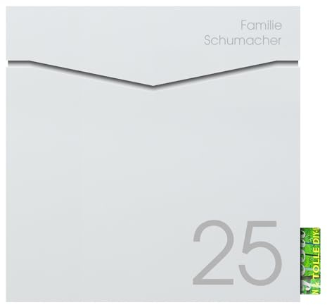 Wandbriefkasten NF71b MOCAVI Box 710 Design-Briefkasten Weiss mit Zeitungsfach inkl. Name und großer Hausnummer, Postkasten mit Zeitungsrolle, wetterfest, rostfrei