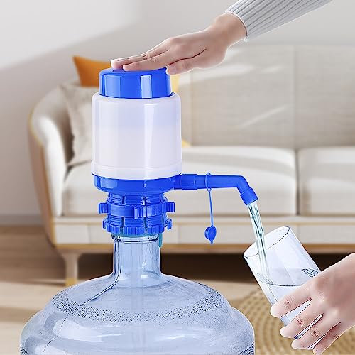 5 Gallon Water Jug Pump, Manual Hand Pressure Drinking Fountain, Fits Most 2-6 Gallon Coolers, Portable Kettle Bottle Dispenser
