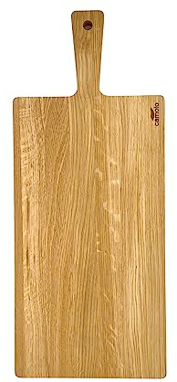 Massivholz Servierbrett aus hochwertiger Eiche | Antibakteriell | Schneidbrett, Küchenbrett aus Holz | Mit Griff | Servierplatte | (Natur, 39,5 x 13 cm)