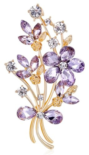 FAIRYGATE Brooch Pins Retro Crystal Rhinestone Brooches for Shirt Collar Decoration, B20