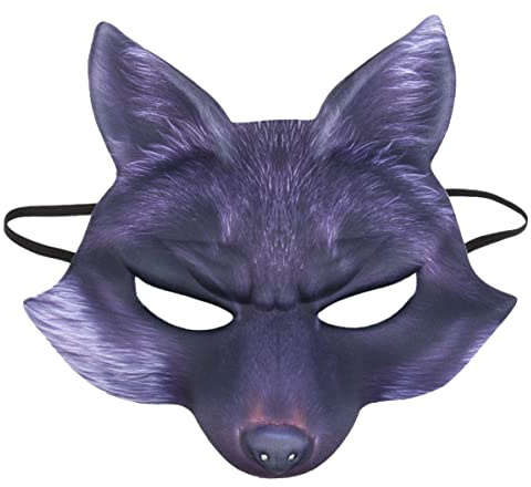Toyvian Venezianische Maske Halloween Fuchs Halbmaske Cosplay Tier Gesichtsmaske Realistische Eva Partymaske Für Halloween Karneval Maskerade Cosplay Kostümzubehör Schwarz