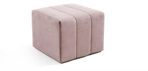 LIKMA Pouf, Hocker Schmutziges Rosa 46x35x46 cm, 3D-Effekt Velvet Sitzhocker, Fußhocker, Pouf Hocker, Polsterhocker, Moderne Sitzbank, Garderobenbank, Ottoman Stoff: Jasmine 61