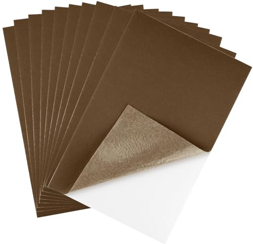 CHRORINE 10 hojas de fieltro marrón autoadhesivas, papel de fieltro de 8 x 12 pulgadas, para suministros de arte y manualidades