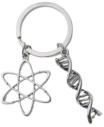 JSGHGDF Porte-clés molécule de biologie et chimie - Accessoire portable et élégant - Microscope ADN de médecin, b