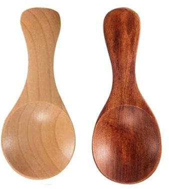 1-10 mini cucharas de madera para cocina, especias y condimentos, cucharillas de café y azúcar, cucharas de madera para niños, cucharas de madera de mango corto, vajilla para el hogar, 2 unidades,