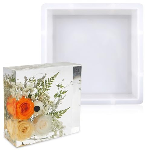 Grandi stampi in silicone per resina epossidica, stampi quadrati in resina epossidica in silicone per cubi di resina epossidica per fai da te, organizzatore desktop, regalo