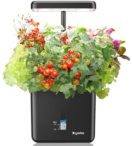 Indoor Garden Planter Growing Systems Soil Plant Pot Indoor Small Smart Soil Gardening System with 17 Watts LED Grow Light Auto Timer Self-Watering Planter Pot Gifts for Mom Women (No Seeds&Soil)
