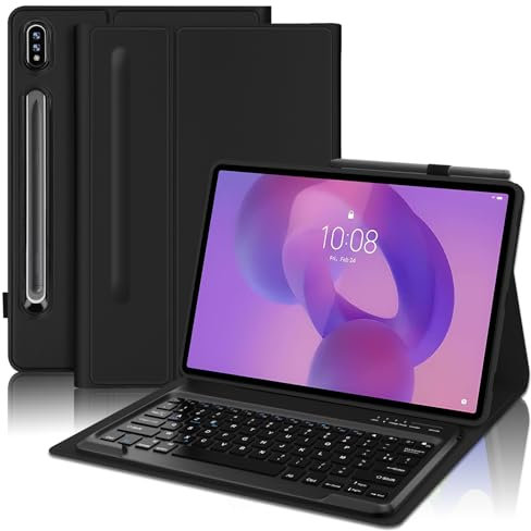 JADEMALL Clavier pour Lenovo Idea Tab Pro 12.7 AZERTY Français Clé Magnétique Détachable Bluetooth pour Tablette Idea Pro 12.7 TB375FC, Noir