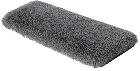 Katzen Fensterliege Fensterbank rutschfest - Katzenbett Fensterbank - Weich & Kuschelig - Fensterliege für Katzen Selbstheizende Katzendecke - Waschbarer Bezug - 60x20 cm - Grau langes Fell