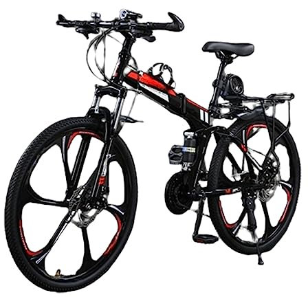 Klappbares Mountainbike, 26-Zoll-Cross-Country-Outdoor-Fahrrad für Erwachsene mit variabler Geschwindigkeit, empfindliche mechanische Scheibenbremse, für Männer/Frauen ( black and red 27 speed)